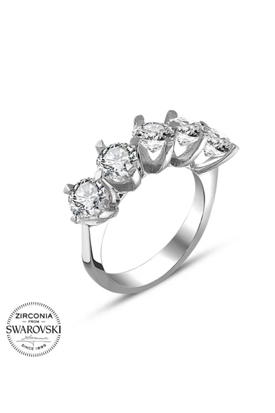 Orijinal Swarovski Pırlanta Model Beştaş 925 Gümüş Yüzük - Resim 2