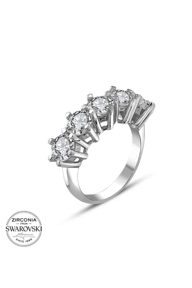 Orijinal Swarovski 6 Tırnak Beştaş 925 Gümüş Yüzük - 2