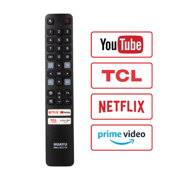 HUAYU KL TCL RM-L1673 V2 NETFLIX - PRIME VIDEO - TCL CHANEL - YOUTUBE TUŞLU TCL LCD LED TV KUMANDA