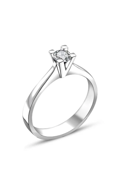 Swarovski Sertifikalı 3 mm Tektaş 925 Gümüş Yüzük