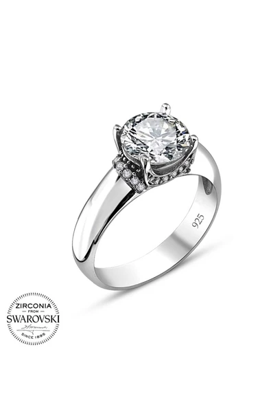 Sertifikalı Swarovski Pırlanta Montür 925 Gümüş Yüzük - 2