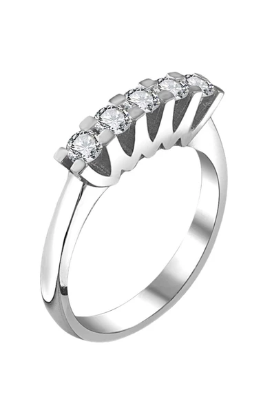 Sertifikalı Swarovski Beş Taş 925 Gümüş Yüzük ürün görseli