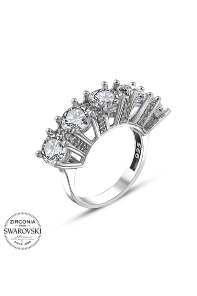 Orijinal Swarovski Taşlı Beştaş 925 Gümüş Yüzük - Resim 2