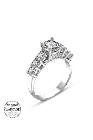 Orijinal Swarovski 6 Taşlı Tektaş 925 Gümüş Yüzük - 3