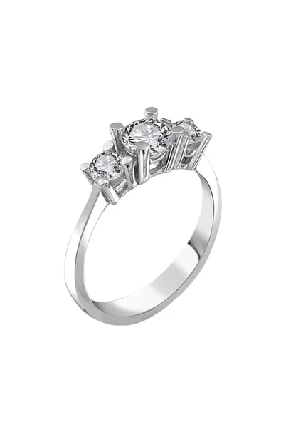 Sertifikalı Swarovski Tria 3 Üç Taş 925 Gümüş Yüzük ürün görseli