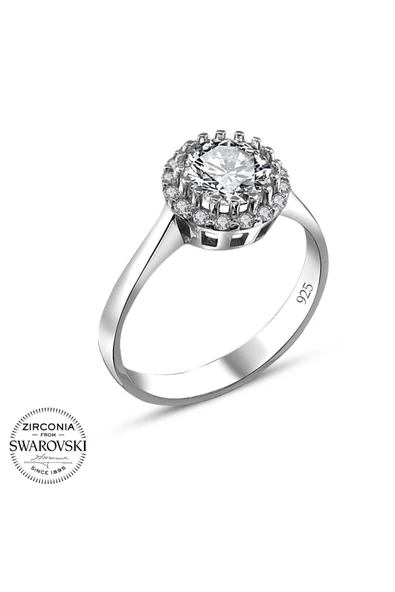 Sertifikalı Swarovski Pırlanta Montür 925 Gümüş Yüzük - 2