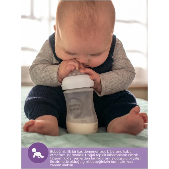 Philips Avent Natural Response PP 2'li Biberon Seti, 1+ Ay 260ml SYC903/02 ürün görseli