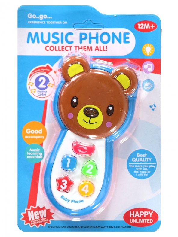 Canem Müzikli Bebek Telefonu Ayıcıklı