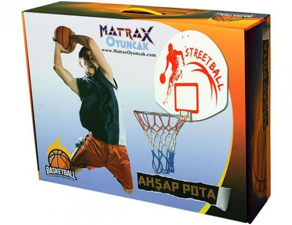 Matrax Oyuncak Ahşap Basketbol Pota - Renkli - Seri No:225
