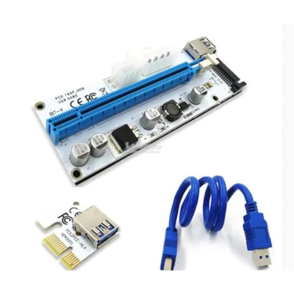 S-LINK SL-EX10 PCI-E 1X=-- 16X SATA 6PIN RISER KART ürün görseli 1