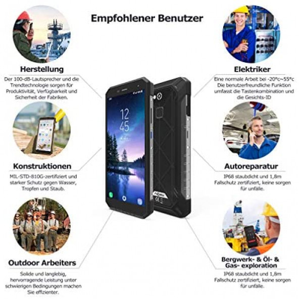 Nomu S50Pro 4GB 64GB Outdoor Rugged Android Cep Telefonu - 5