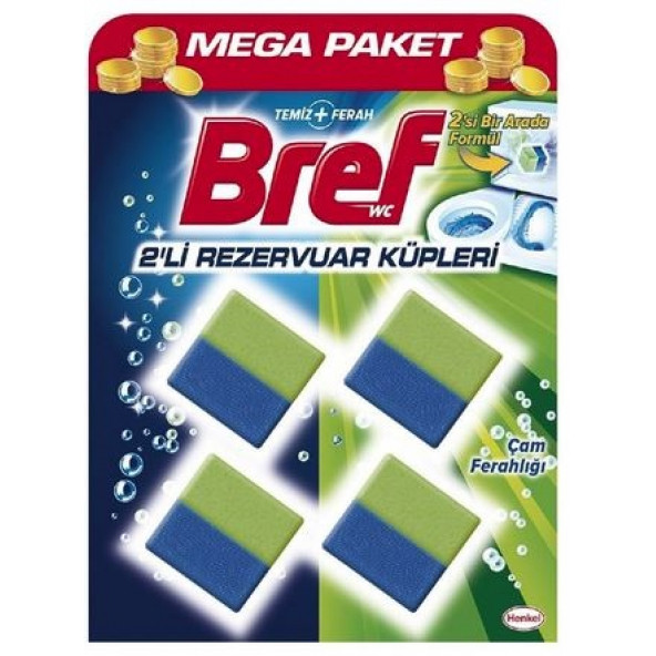 BREF 2 Lİ. REZERVUAR KÜPLERİ 4X50 GR. ÇAM KOKULU