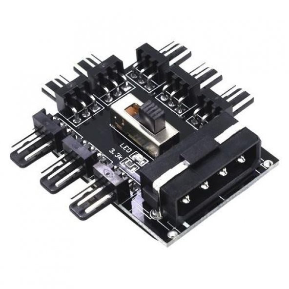 PrimeX PX-4336 3 Pin Girişli 8 Port Fan Çoklayıcı Kart - 2