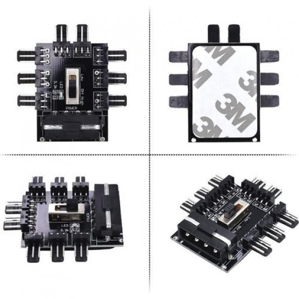 PrimeX PX-4336 3 Pin Girişli 8 Port Fan Çoklayıcı Kart - 4