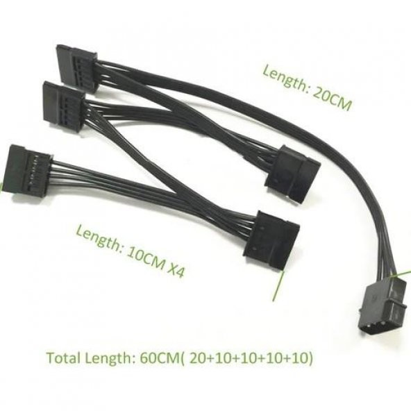 PrimeX PX-4355 Molex To Sata x5 ORJ. PSU Sata Çevirici Kablo - 2