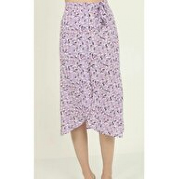 Lila Bağlamalı Dokuma Kadın Etek - 2