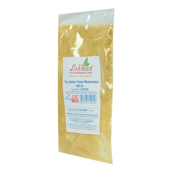 Jelatin Toz Öğütülmüş Pasta Malzemesi 100 Gr Paket - Resim 3