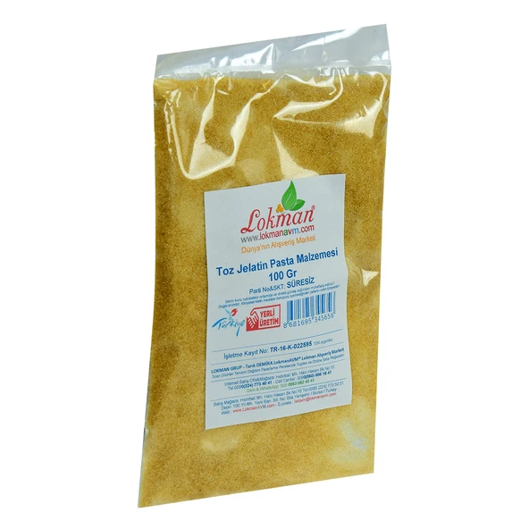 LokmanAVM Jelatin Toz Öğütülmüş Pasta Malzemesi 100 Gr Paket - Resim 4