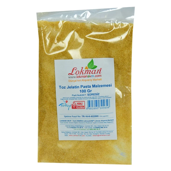 Jelatin Toz Öğütülmüş Pasta Malzemesi 100 Gr Paket - Resim 2