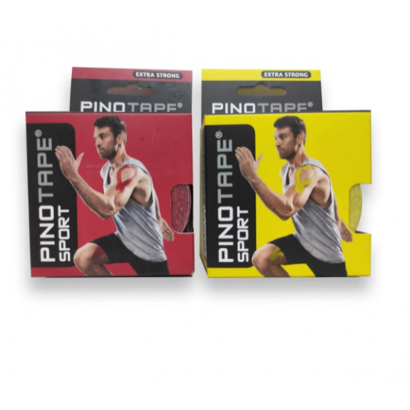Pino Tape Sport Kinesio Bant-Sporcu Bandı-Ağrı Bandı-5cmx5m-Kırmızı - 2