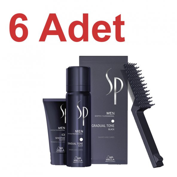 Wella SP MEN Gradual Tone schwarz (Siyah) x 6 Adet