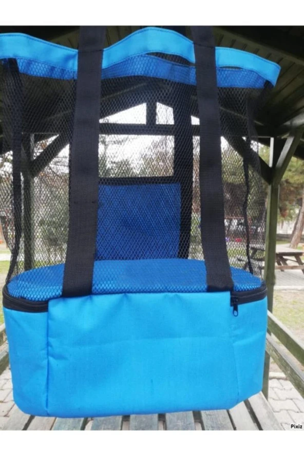 Soğuk Sıcak Tutucu Bölmeli Buzluklu Plaj El Çantası - Resim 4