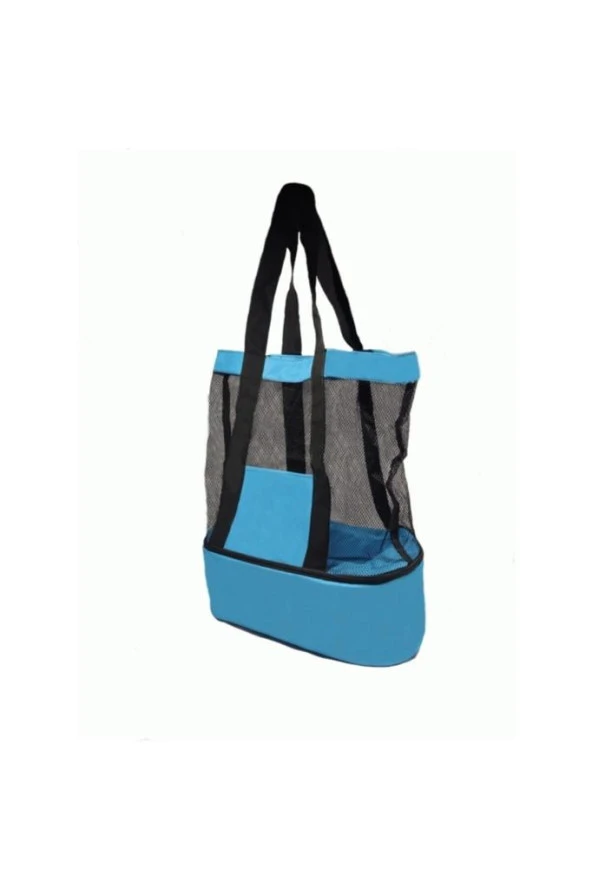 Soğuk Sıcak Tutucu Bölmeli Buzluklu Plaj El Çantası - Resim 3