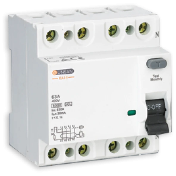 Günsan 4x80A 300Ma Kaçak Akım Rolesi KA3 4-80/300