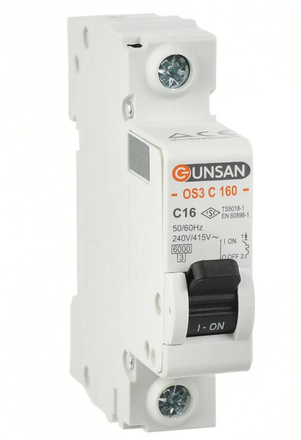 Günsan 1x40A C Serisi 6Ka Otomatik Sigorta OS3C160-1C40