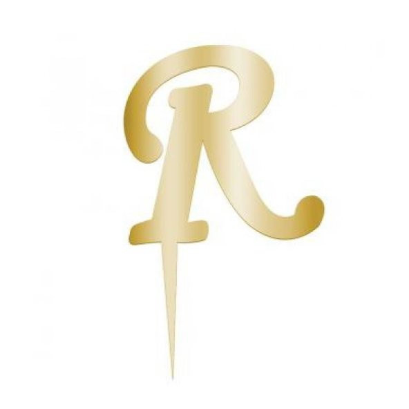 R Gold Pleksi Pasta ve Cupcake Harf