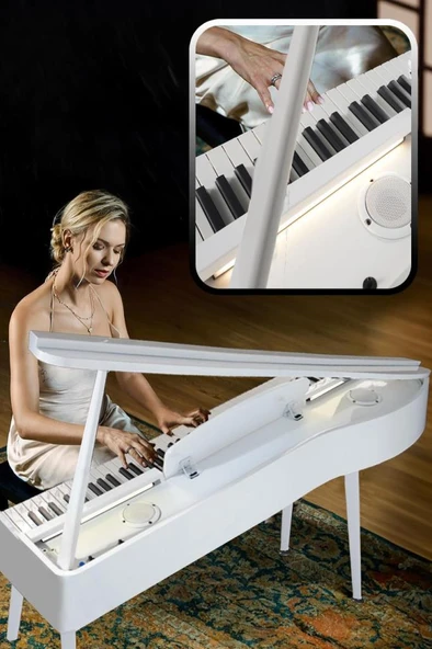 Maxword JAMMY Yüksek Kaliteli Hammer Action 88 Tuşlu Dijital Piyano (Beyaz) ürün görseli
