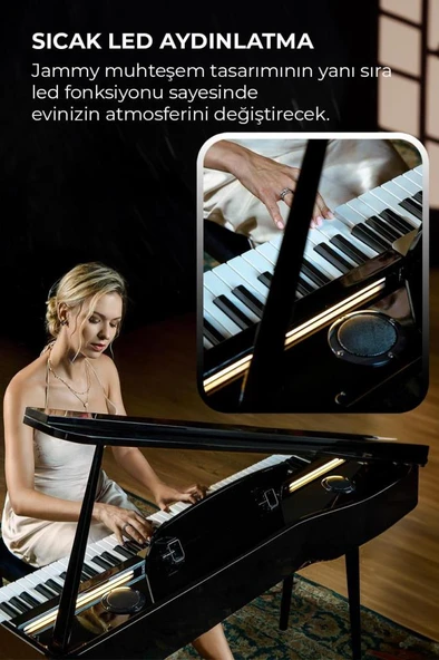 Maxword JAMMY Yüksek Kaliteli Hammer Action 88 Tuşlu Dijital Piyano (Siyah) - Resim 8
