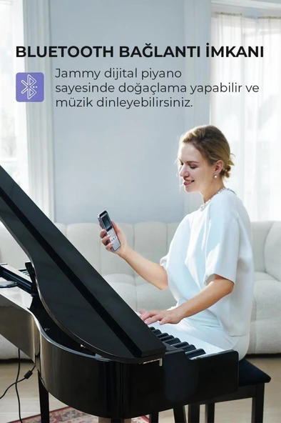 Maxword JAMMY Yüksek Kaliteli Hammer Action 88 Tuşlu Dijital Piyano (Siyah) - Resim 4