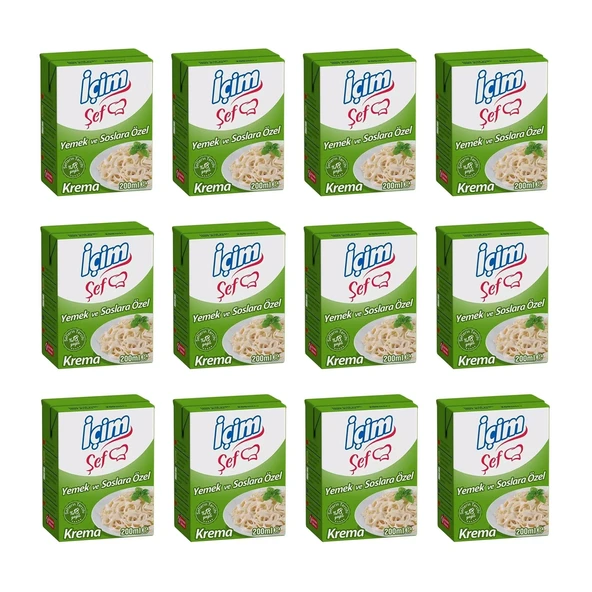 İçim Krema Yemeklere ve Soslara Özel 200 ml x 12 Adet - 1