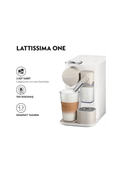 Nespresso F121 Lattissima One White Kahve Makinesi - Resim 5