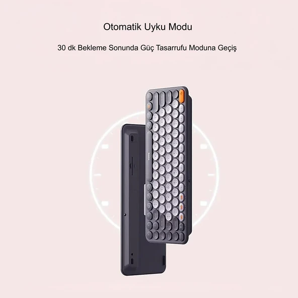 TriLine Baseus Kablosuz Bluetooth 5.0 İngilizce Sessiz Klavye Universal Çoklu Bağlantı 2.4GHz - 3