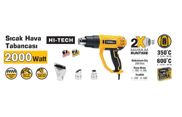 SGS Sıcak Hava Tabancası 2000W - Resim 4