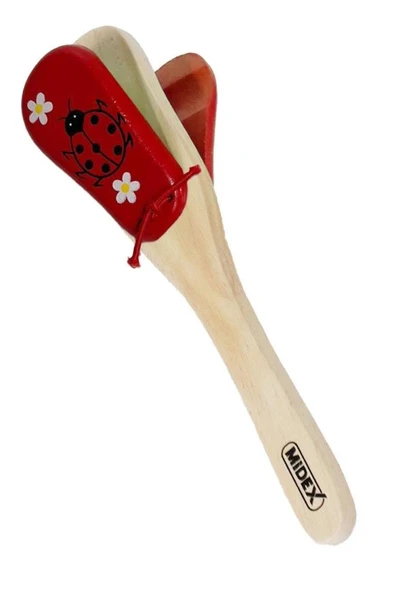 Midex Orf-MRC-04RD Örf Aletleri Kaliteli Kastanyet Marakas Kırmızı ürün görseli 1