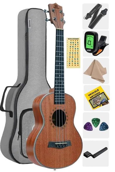 Maxword MU-24 PRO Yüksek Kaliteli Maun Concert Ukulele Seti ürün görseli 1