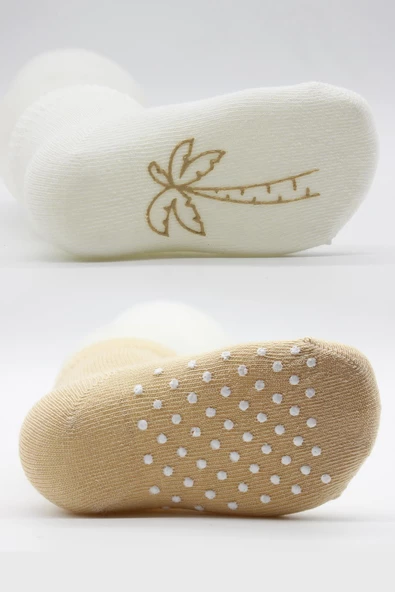 Bebek Organik Figürlü Penye Kaymaz 2'li Soket Çorap - Resim 6