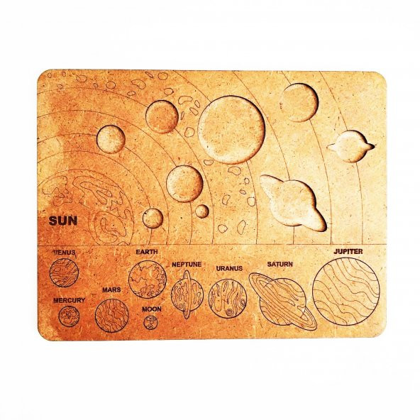 Boya Setli, 3D Ahşap Boyama Maketi GEZEGENLER Etkinlik Oyunu - Resim 3