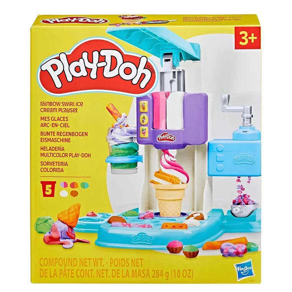 Hasbro Play-Doh Gökkuşağı Girdaplı Dondurma Oyun Seti G0028 - 6