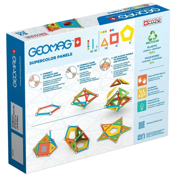 Geomag Supercolor Panels Manyetik Zeka Oyunu 52 Parça - 2