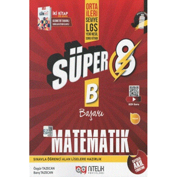 Süper 8. Sınıf Matematik B Başarı Orta - İleri Seviye LGS Yeni Nesil Soru Kitabı
