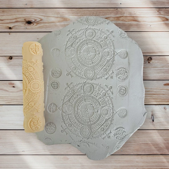 şekilli merdane,hamur şekillendirici,alçı şekilendirici,sembol desenli merdane - 3