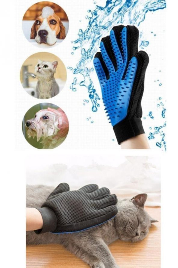 Kedi Köpek Tüy Toplama Kaşıma Yıkama Ve Banyo Eldiveni Evcil Hayvan Pet Glove Tarama Fırçası ürün görseli 1