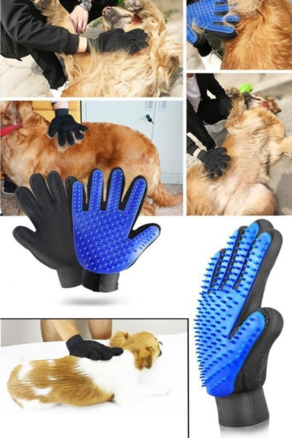 Kedi Köpek Tüy Toplama Kaşıma Yıkama Ve Banyo Eldiveni Evcil Hayvan Pet Glove Tarama Fırçası - Resim 3