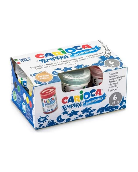 Carioca Tempera Sulu Boya Süper Yıkanabilir 6x25ml