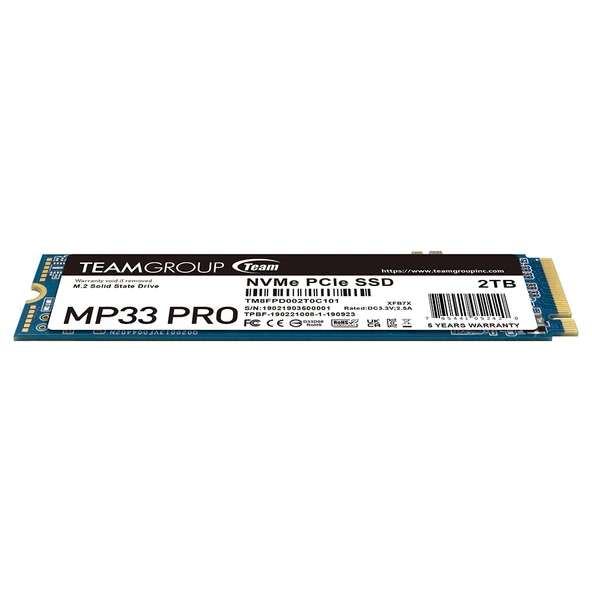 Team MP33 Pro 2TB 3500/3000MB/s NVMe PCIe Gen3x4 M.2 SSD Disk (TM8FPD002T0C101) - 6