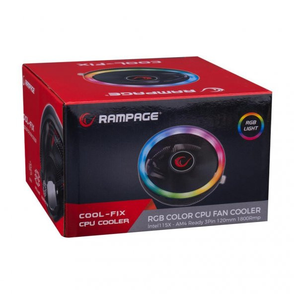 Rampage RM-C01 COOL-FIX 124*124*67mm 1800rpm CPU Soğutucu - 5